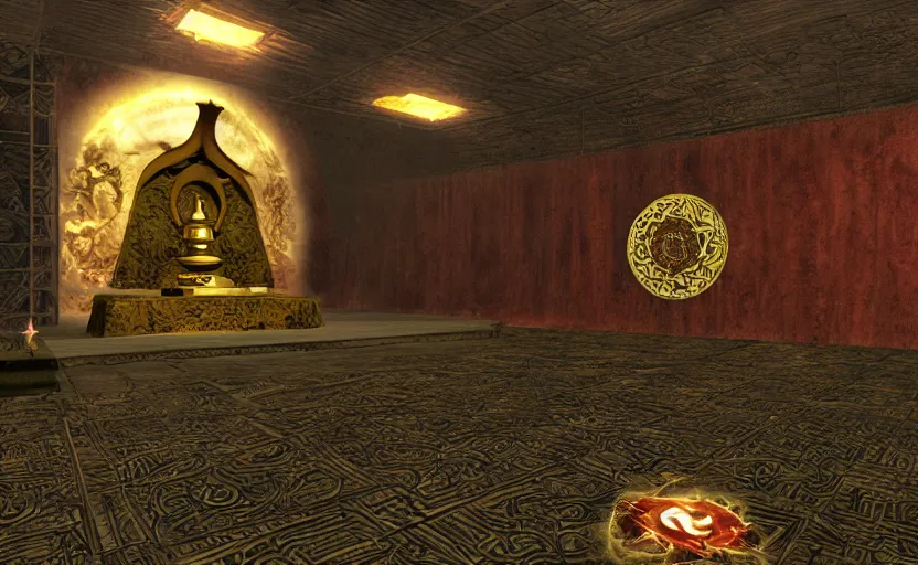 the main room in a 3d Zelda dungeon, Stable Diffusion