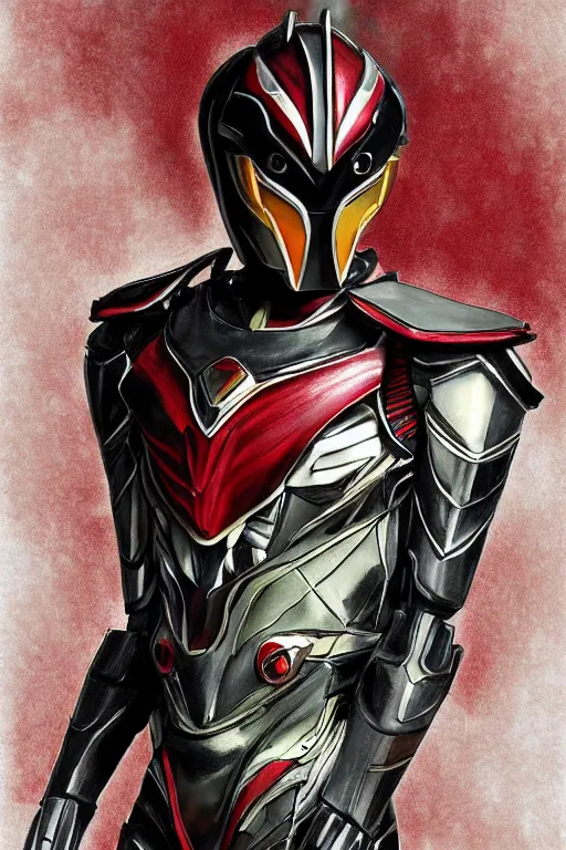 Prompt: portrait of kamen rider kuuga, realistic, highly detailed, digital painting