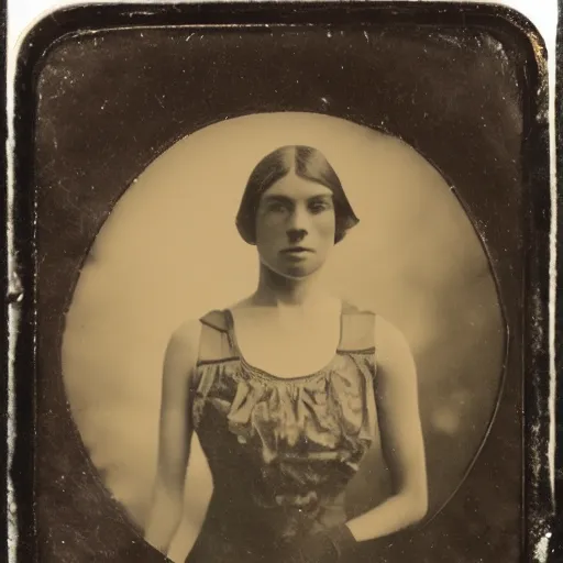 Prompt: tintype photo, underwater, girl riding the lochness monster