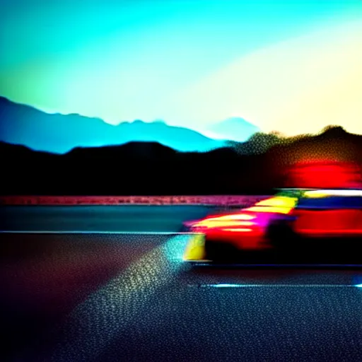 Image similar to a car drifting Toyota JZX100 in middle of road, gunma prefecture, city sunset, cinematic color, photorealistic, highly detailed, bokeh