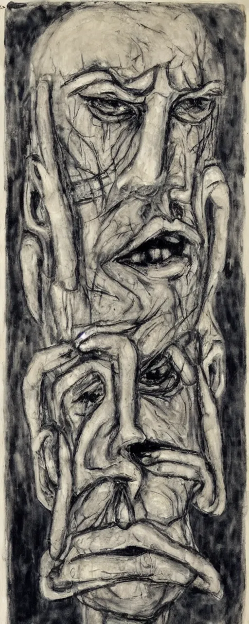 Image similar to god, by bernard buffet and stephen gammell and emil nolde, 8 k, trending on artstation