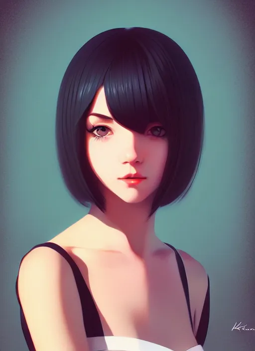 Image similar to a portrait of a pretty young lady by ilya kuvshinov