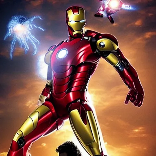 Prompt: iron man mark 3 saves tony iron man (2008)