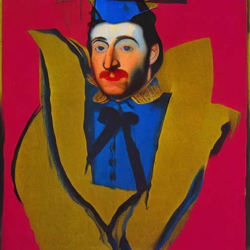 Prompt: the spanish dramatist lope de vega painted by warhol