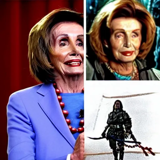 Prompt: nancy pelosi as vigo the carpathian in ghostbusters
