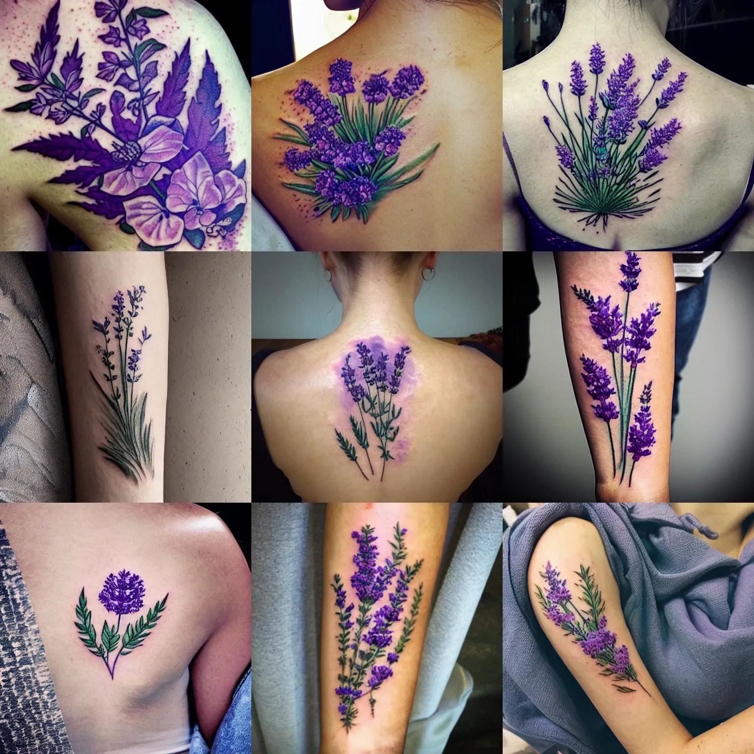 Lavender tattoo inked at @mac_tattoos_original #hauzkhas For appointments  do call or what's app us on : +91 8851 012 863 +91 7042 130… | Instagram