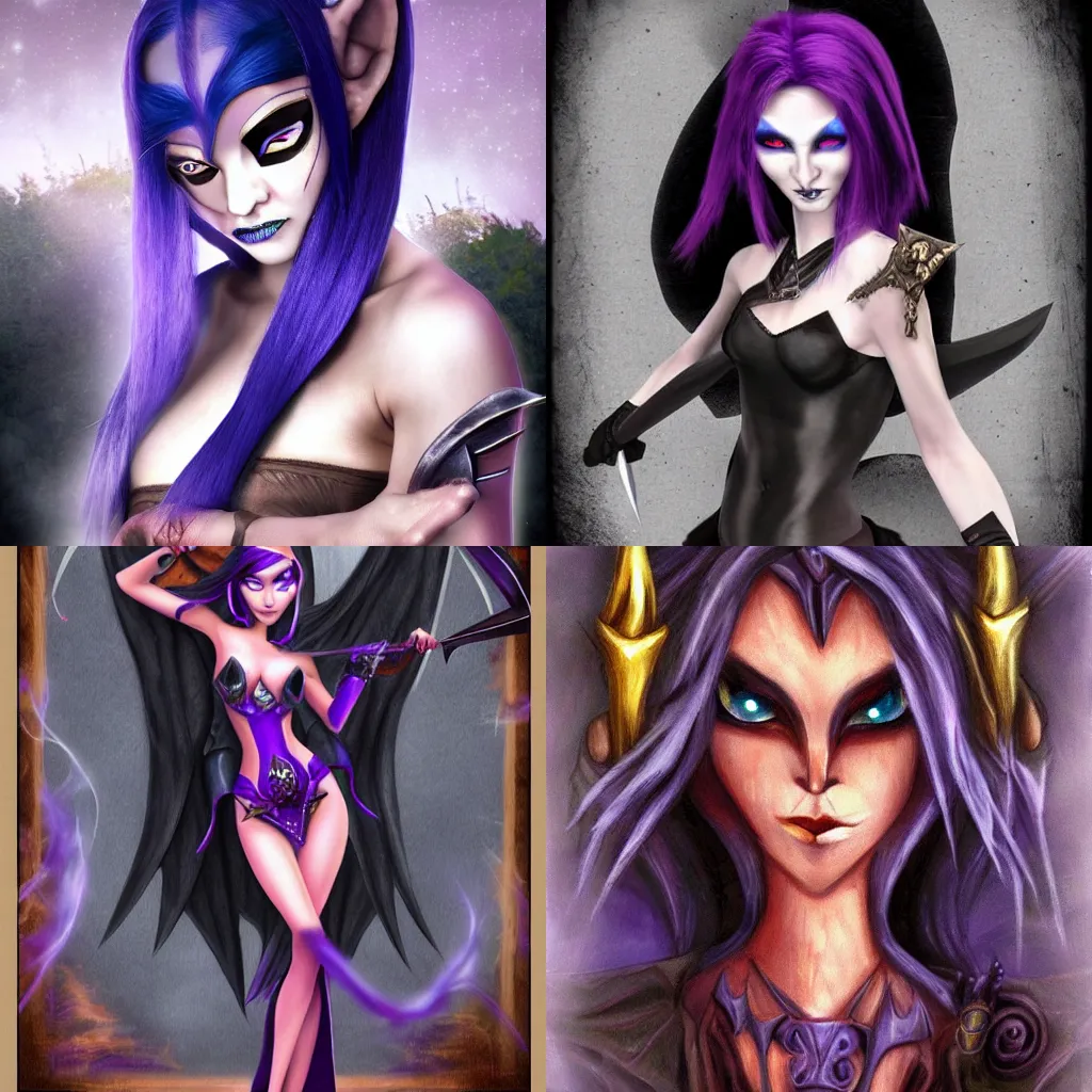 Prompt: dark female night elf with two knives, fantasy, dark art,