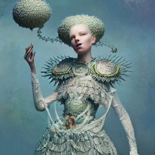 Prompt: a luminous armor made of jelly fishes. soft. fragile. by ray caesar. by louise dahl - wolfe. by andrea kowch. surreal photography