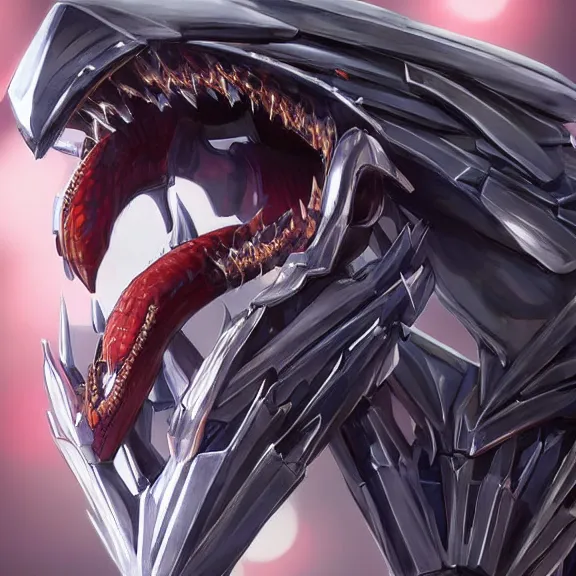 Prompt: close up mawshot of a perfect elegant beautiful stunning anthropomorphic hot female robot mecha dragon, with sleek silver metal armor, glowing OLED visor, looking the camera, eating camera pov, close up maw, open dragon maw being highly detailed and living, pov camera looking into the maw, food pov, micro pov, prey pov, vore, dragon vore, digital art, pov furry art, anthro art, furry, warframe art, high quality, 8k 3D realistic, dragon mawshot art, maw art, macro art, micro art, dragon art, Furaffinity, Deviantart, Eka's Portal, G6