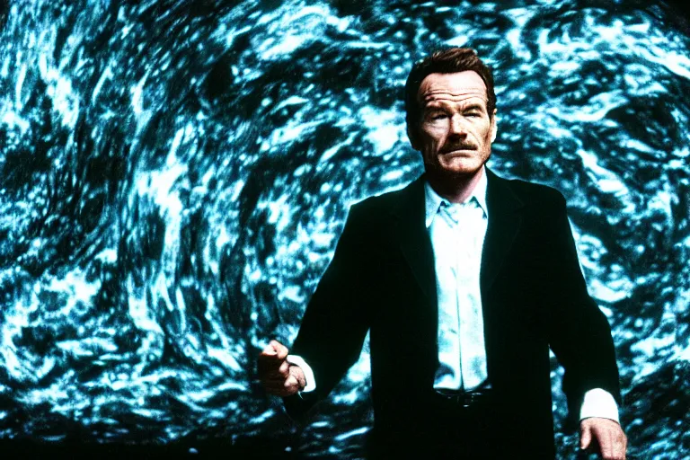 Prompt: film still of bryan cranston in cosmic horror! the musical by david cronenberg, budapest street background, 3 5 mm film, atmospheric, ultra fine detail, film grain, photorealistic