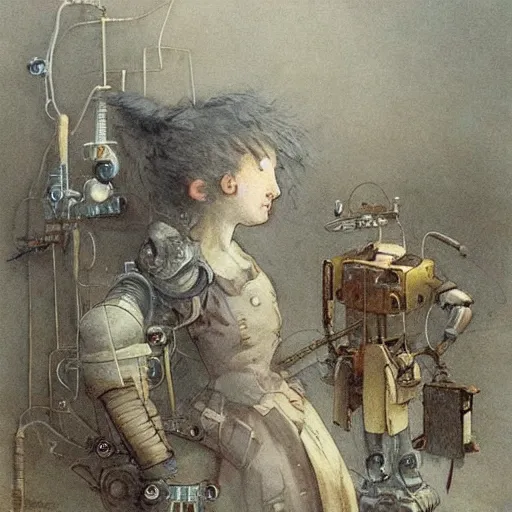 Image similar to (((((((((((cluttered inventors shop full of robots))))))))))) . muted colors. by Jean-Baptiste Monge !!!!!!!!!!!!!!!!!!!!!!!!!!!!!!!!!!!!!!!!