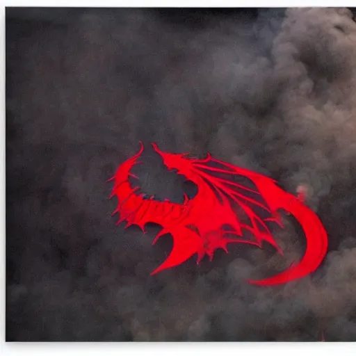 Image similar to red dragon blocking black smoke by rj palmer