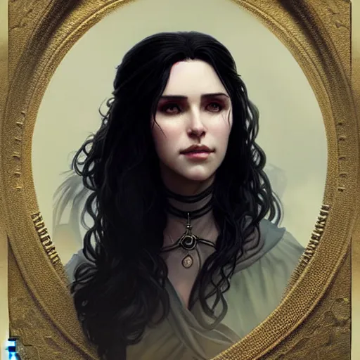 Prompt: portrait of a Yennefer from the Witcher, D&D, fantasy, intricate, elegant, highly detailed, digital painting, artstation, concept art, matte, sharp focus, illustration, art by Artgerm and Greg Rutkowski and Alphonse Mucha