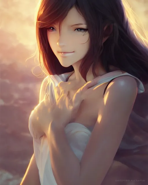 Image similar to goddess, ambient lighting, full shot, detailed face, 3 d shading, by makoto shinkai, stanley artgerm lau, wlop, rossdraws