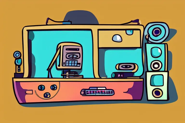 radio station in steven universe video game art style, | Stable Diffusion