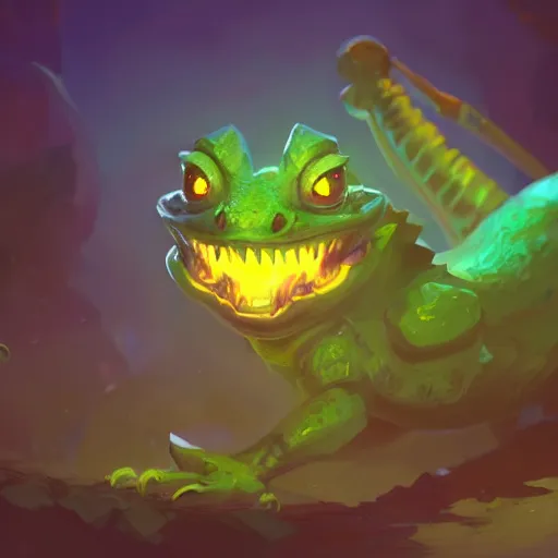 Image similar to a super cute glowing lizard, yellow theme, bright art masterpiece artstation. 8 k, sharp high quality artwork in style of jose daniel cabrera pena and greg rutkowski, concept art by tooth wu, blizzard warcraft artwork, hearthstone card game artwork, cute animal