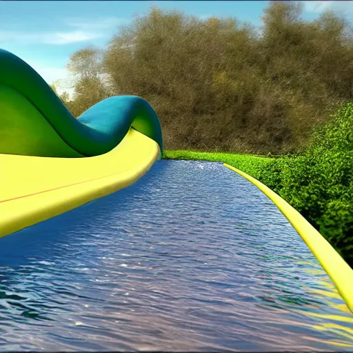 Prompt: the longest water slide ever, 8k, photorealistic