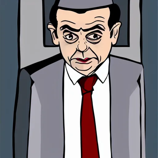 Image similar to mr bean trapped in a white void room