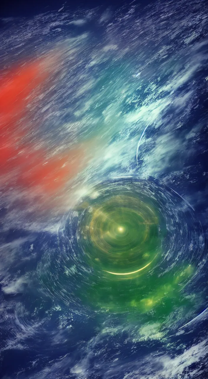 Prompt: a cymatic pattern blending with an atmospheric jet stream diagram of planet earth, weather report style, satelite imagery, whole earth, octane, 8 k,