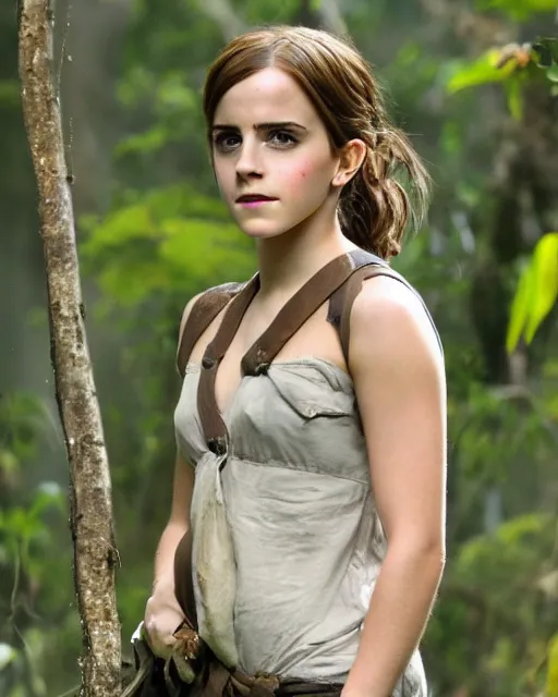 Prompt: Emma Watson in The Jungle of Lightning