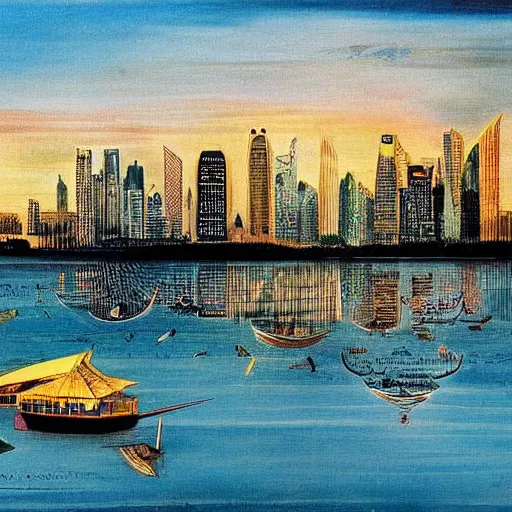 Prompt: The Singapore skyline painted by Salvador Dali