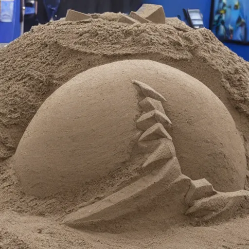 Image similar to a sand sculpture of an atomic explosion