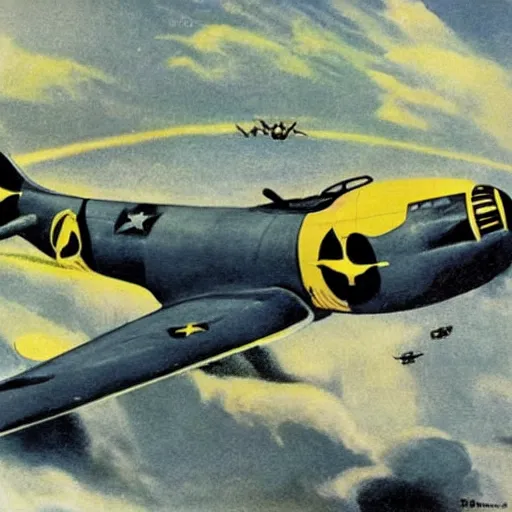 Image similar to a bumblebee painted b 2 9 bomber drops a bomb onto a sleeping soldier, ww 2 propaganda poster, highly detailed, no text