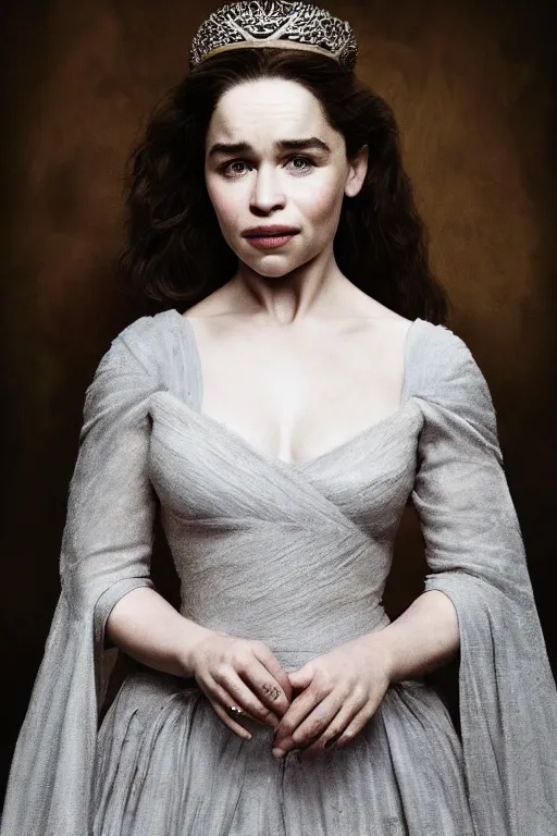 Image similar to Emilia Clarke as a queen in a portrait