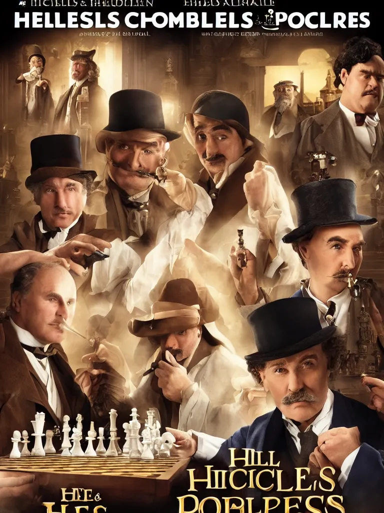 Prompt: hercules poirot and sherlock holmes play chess, detailed, 4 k, realistic