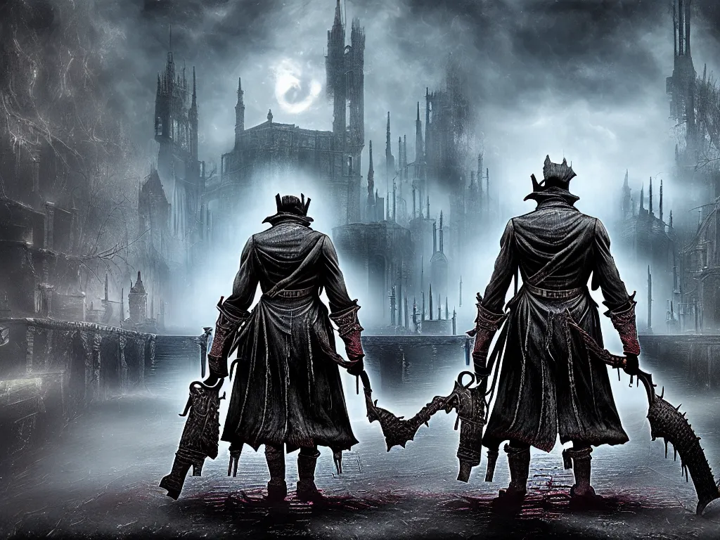 Image similar to bloodborne 2, dark, nighttime, victorian england style, horror, grotesque, serene, haunting, heavy atmosphere, claustrophobic, insanity, High Definition detail, 8K