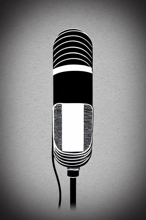 Image similar to minimalist boho style art of a microphone, illustration, vector art