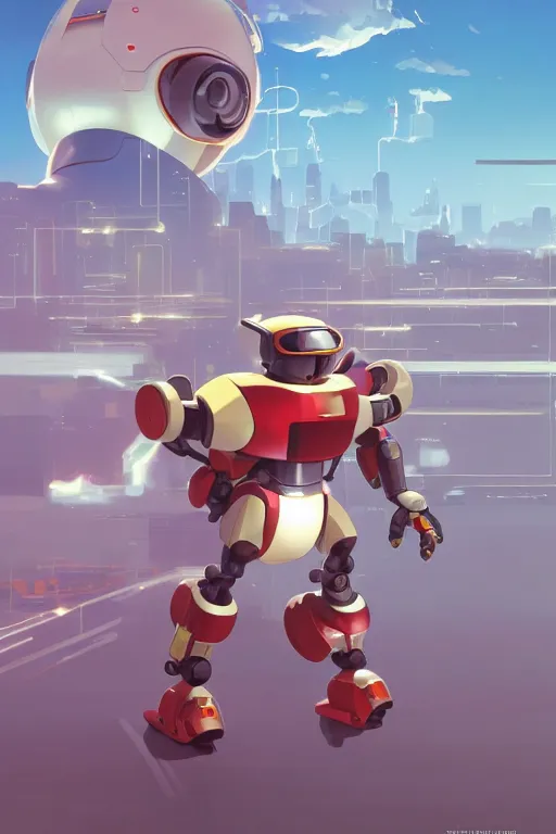 Image similar to metabots medabots medarotto medarot robot minimalist comics, behance hd by jesper ejsing, by rhads, makoto shinkai and lois van baarle, ilya kuvshinov, rossdraws global illumination ray tracing hdr radiating a glowing aura