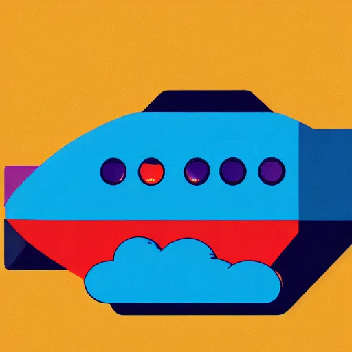 Image similar to space ship in the style of kurzgesagt