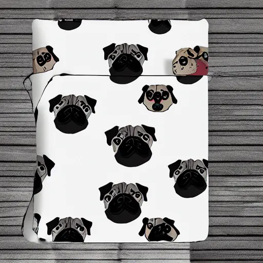 Image similar to pug fabric print