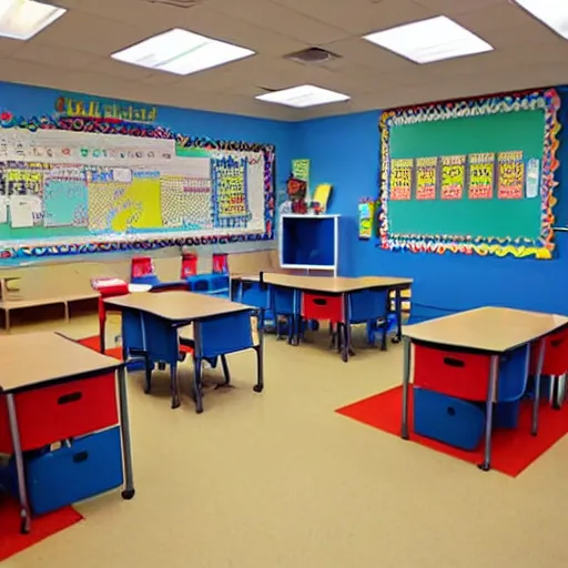 Prompt: a real photo of a classroom of children