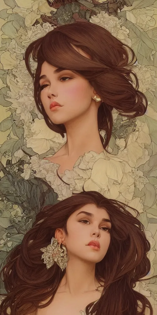 Prompt: Madison Beer, elegant, highly detailed, digital painting, artstation, concept art, smooth, sharp focus, illustration, ArtStation, art by artgerm and greg rutkowski and alphonse mucha and J. C. Leyendecker and Edmund Blair Leighton and Katsuhiro Otomo and Geof Darrow and Phil hale and Ashley wood and Ilya repin and Charlie Bowater