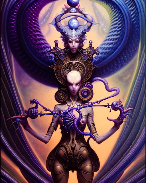 Prompt: the lovers tarot card, fantasy character portrait made of fractals, ultra realistic, wide angle, intricate details, the fifth element artifacts, highly detailed by peter mohrbacher, hajime sorayama, wayne barlowe, boris vallejo, aaron horkey, gaston bussiere, craig mullins