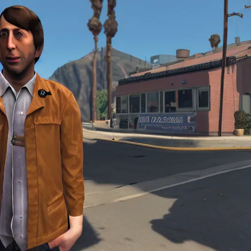 Prompt: Howard Wolowitz in gta v, in game screenshot