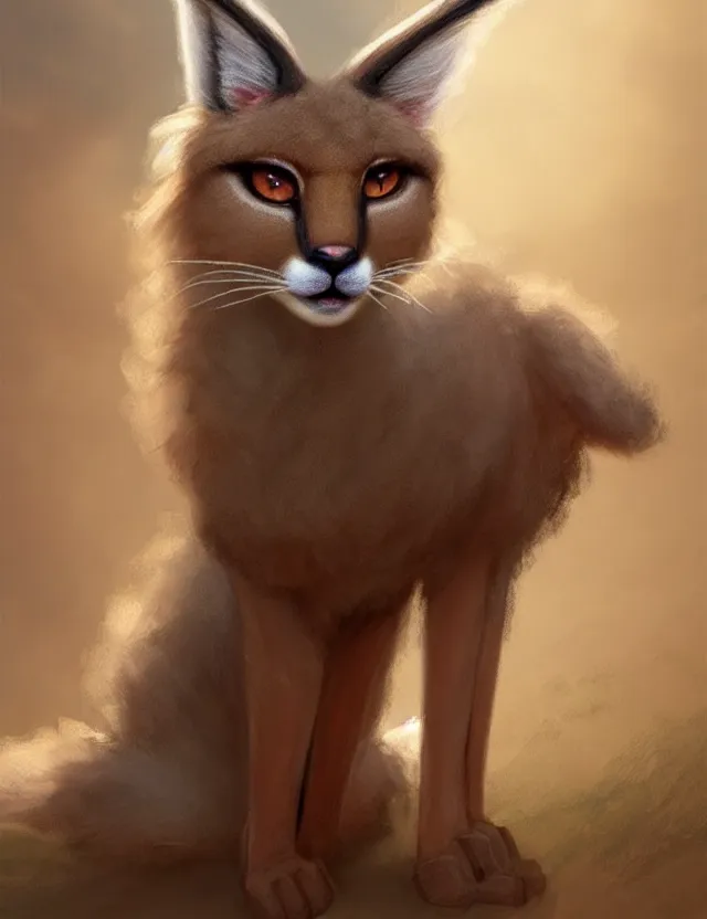 Image similar to cute fluffy caracal in a ancient greek city, wearing a hat on head | | cute, key visual, realistic shaded perfect face, fine details by stanley artgerm lau, wlop, rossdraws, james jean, andrei riabovitchev, marc simonetti, and sakimichan, trending on artstation