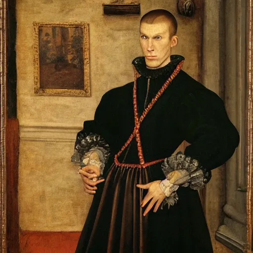 Image similar to A 16th century mannerism painting of Jerma985, portrait of Jerma985, grainy, realistic, very realistic, hyperrealistic, highly detailed, very detailed, extremely detailed, very neat, very epic, very cool, detailed, trending on artstation