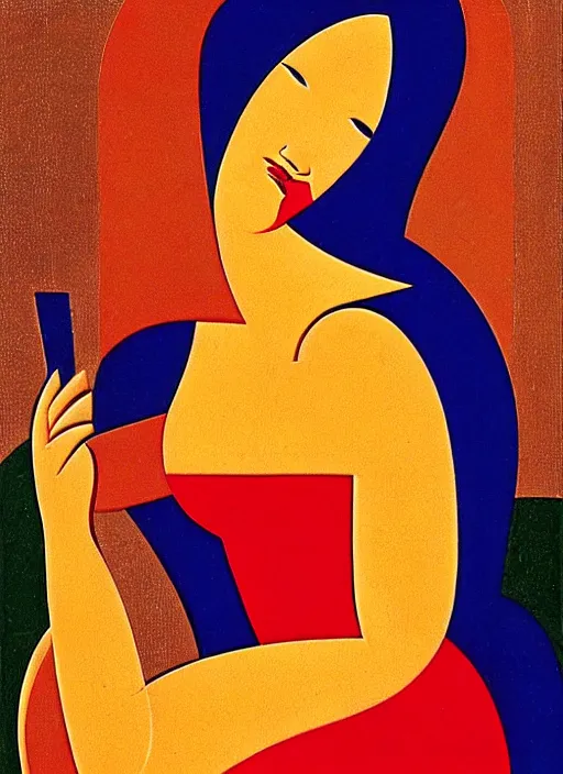 Image similar to a portrait of a pretty young lady by alexander archipenko