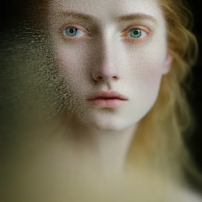 Image similar to Kodak Portra 400, 8K,ARTSTATION, Caroline Gariba, soft light, volumetric lighting, highly detailed, britt marling style 3/4 , extreme Close-up portrait photography of a beautiful woman how pre-Raphaelites,inspired by Ophelia paint, the face emerges from water of Pamukkale, underwater face, hair are intricate with highly detailed realistic beautiful flowers , Realistic, Refined, Highly Detailed, interstellar outdoor soft pastel lighting colors scheme, outdoor fine art photography, Hyper realistic, photo realistic