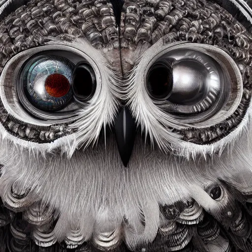 Image similar to detailed portrait, machinarium owl, majestic, mechanical, ancient, feathers of detail, halfway through, hyper - detailed, stylistic, symmetrical, 3 d render, 8 k, octane render