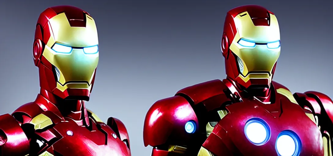 Image similar to a very high resolution image of ironman. from an episode of the office. photorealistic, photography