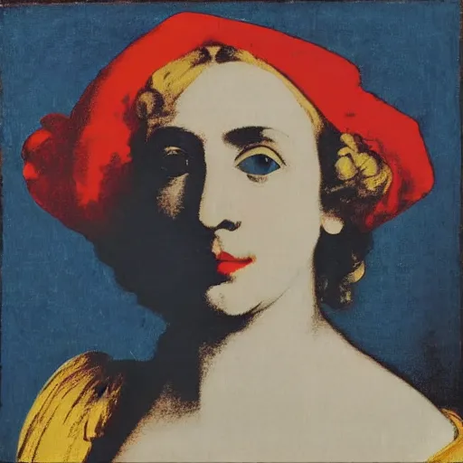 Image similar to the spanish dramatist lope de vega painted by warhol