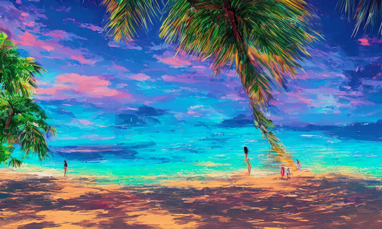 Image similar to paradise beach by alena aenami artworks in 4 k