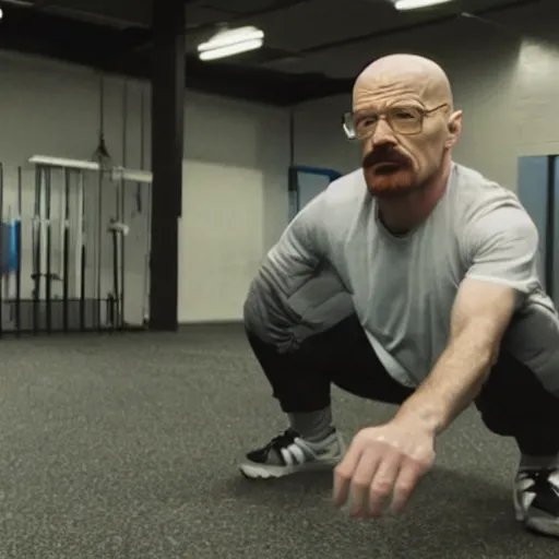 Image similar to walter white in exercise video