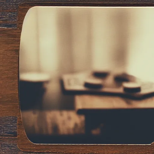 Image similar to instant photograph of love letters on a dark wood table, polaroid, raw, light leak, nostalgic, beautiful