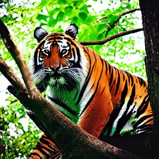 Image similar to “ a tiger on a monkey ”