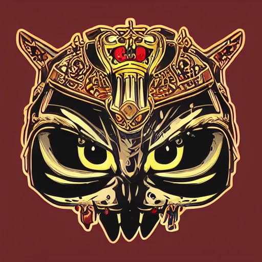 Image similar to Blood thirsty emperor of the world kitten, sticker, highly detailed, colorful, illustration, drama, smooth and clean vector curves, no jagged lines, vector art, smooth